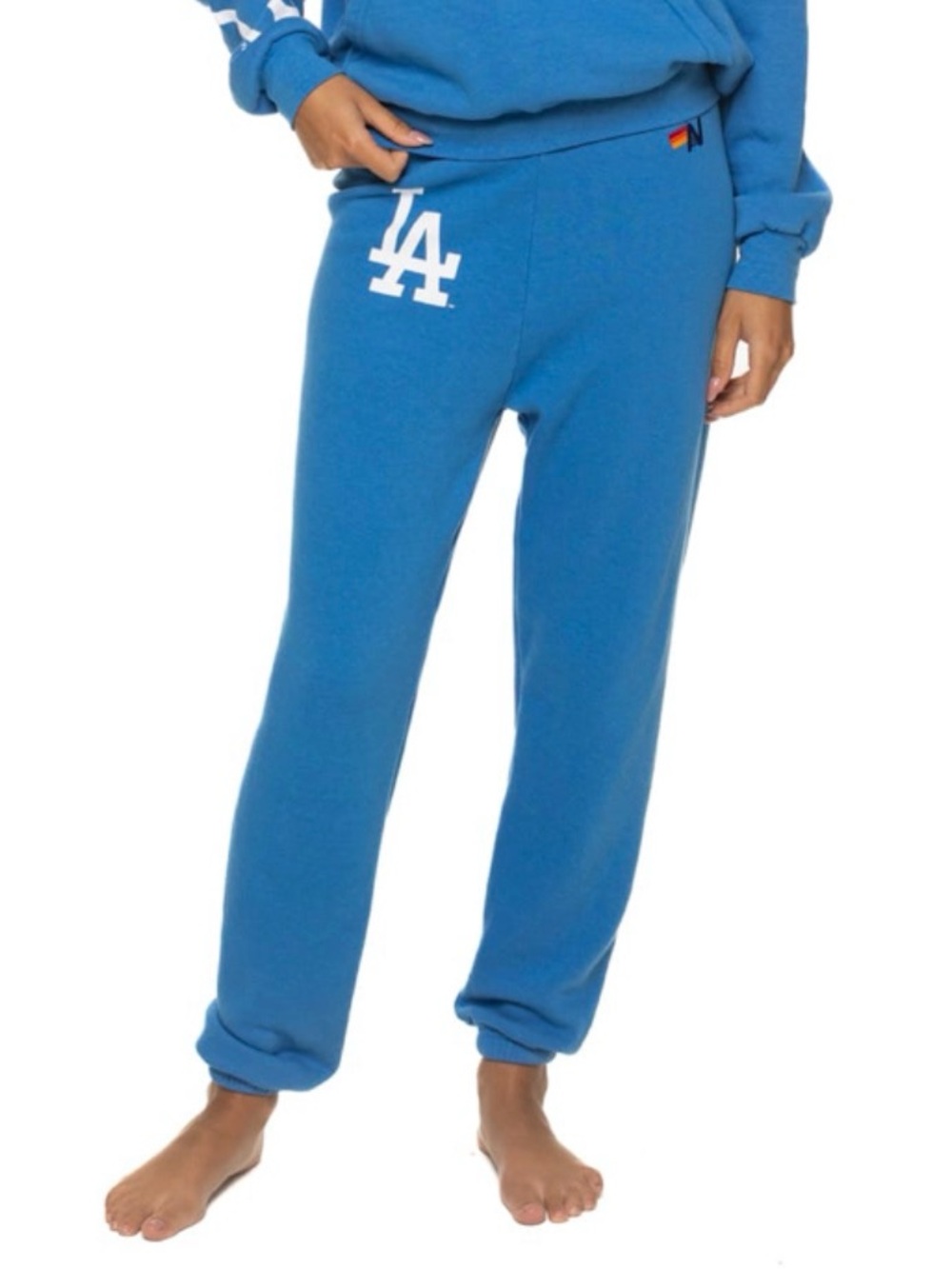 NEW Aviator Nation × MLB Los Angeles Dodgers LA Unisex Sweatpants L Blue Joggers
